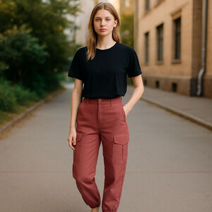 NEW Area Stars Waffle Knit Cargo Jogger Pants XS Pink Gym‎ Lounge Athleisure PJs